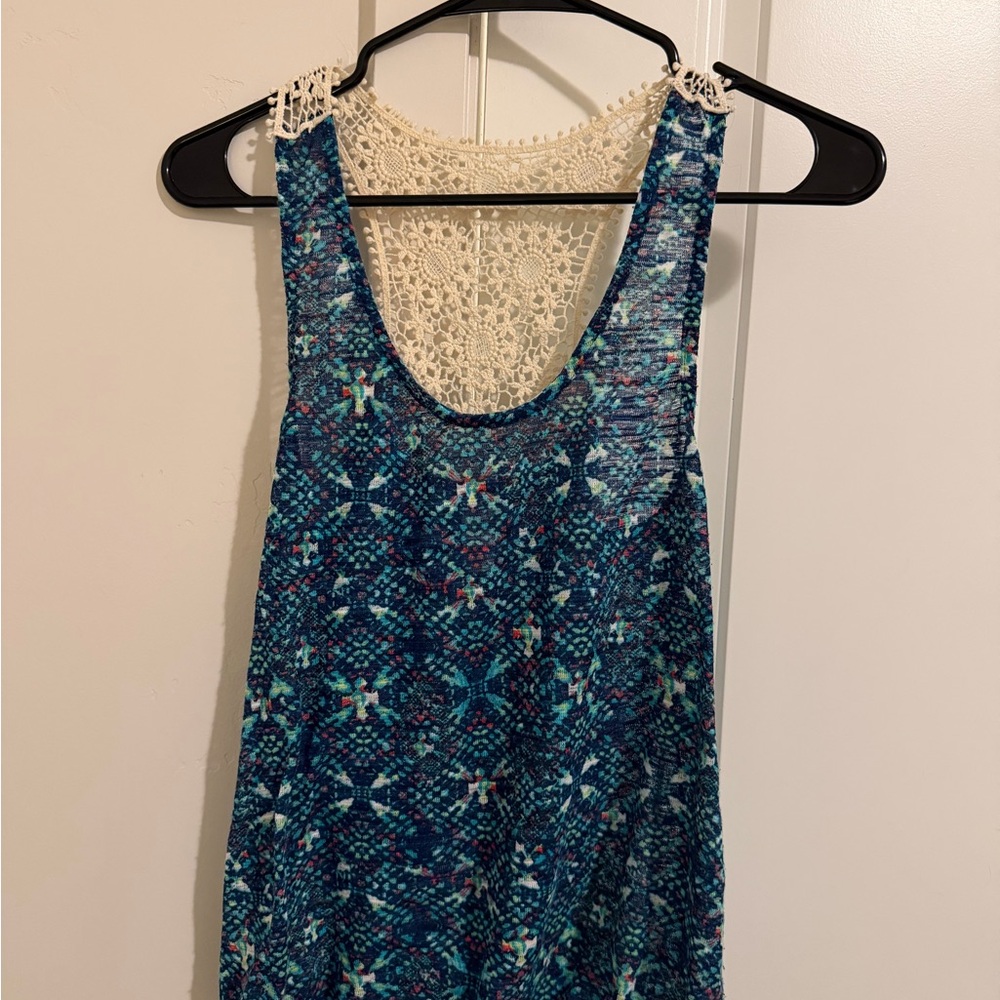 Lace Detail Racerback Tank Top
